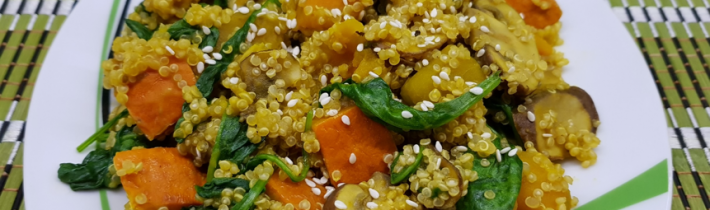 Quinoa so špenátom a tekvicou